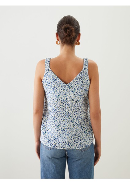 Yeni Sezon V Yaka Cicekli Bluz - S5N594Z8 fırsatları