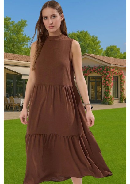 Kadın Midi Boy Shift Elbise Polyester Dokuma Kumaş Günlük Tarz Konforlu Kesim Mükemmel Uyum fiyatları