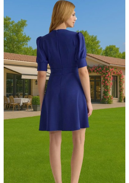 Kadın Mini Elbise Belden Açılan Pili Detaylı Polyester Yazlık Rahat ve Şık Profesyonel Görünüm modelleri