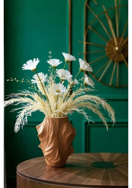 Dalga Vazo - Dekoratif ve Hediyelik Büyük Boy Beton Vazo