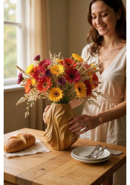 Dalga Vazo - Dekoratif ve Hediyelik Büyük Boy Beton Vazo fırsatları