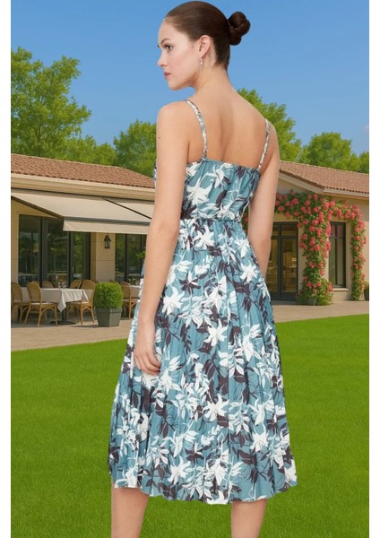 Pileli Midi Elbise Polyester Örme Yazlık Günlük Şık Özenle Seçilmiş Modern Stil Zarifane Tasarım modelleri
