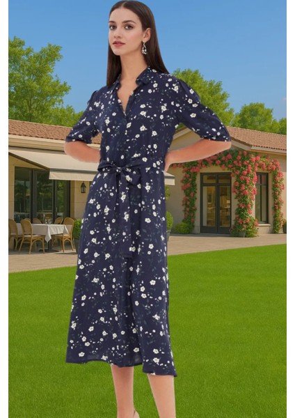 Kadın Midi Boy Gömlek Elbise Animal Desenli Viskoz Kumaş Günlük Stil Modern Stil fiyatları