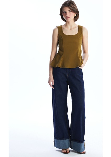 Yeni Sezon Kare Yaka Peplum Bluz - S5PA86Z8 fiyatları