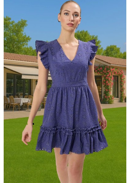 Yazlık Mini Brode Dokuma Elbise Günlük Kullanım Için Rahat Premium Kalite Dayanıklı Malzeme