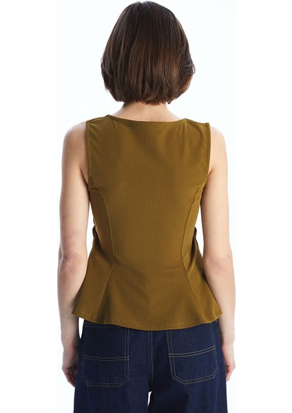 Yeni Sezon Kare Yaka Peplum Bluz - S5PA86Z8 fırsatları
