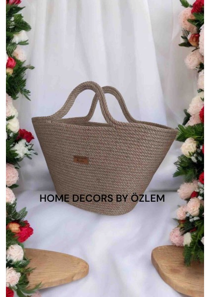 Midi Hasır Çanta El Çantası Kol Çantası Handmade Plaj Çantası El Emeği
