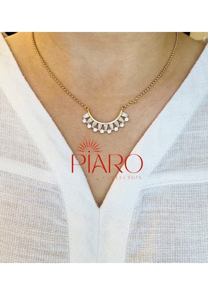 Baget Taşlı Vıp Kolye