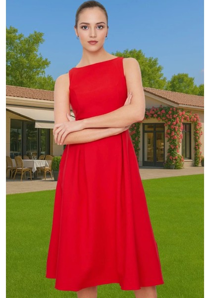 Midi Boy Pileli Elastan Dokuma Elbise Iş ve Günlük Yüksek Kalite Şık Görünüm Premium Kalite fiyatları