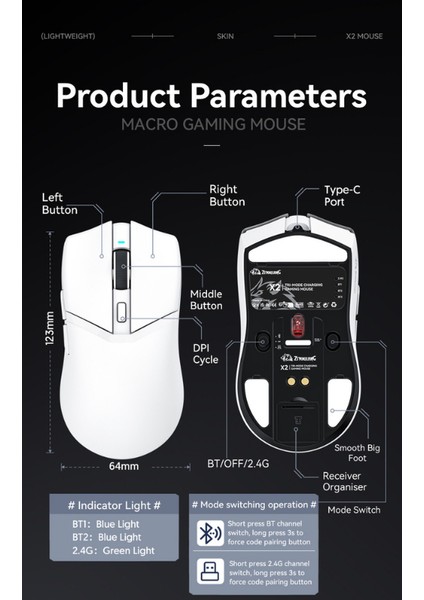 Kablosuz (3 Modlu) 24.000DPI Oyuncu Mouse PAW3311 Sensör Şarj Istasyonlu Grip Tape ve Skatez Hediye fiyatları