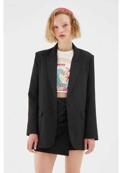 Oversize Siyah Kadın Blazer Ceket 50873 fiyatları