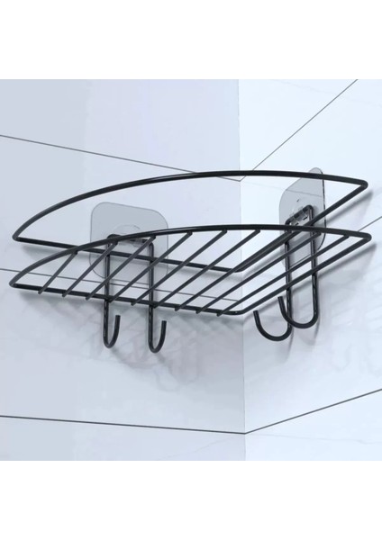 Yapışkanlı Banyo Köşeliği Kancalı Köşe Rafı Duş Şampuanlık Duvar Düzenleyici Organizer Raf (4172) fiyatları