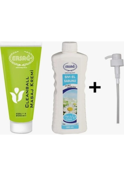 Cleanball Masaj Kremi 200 ml & Sıvı El Sabunu + Pompa