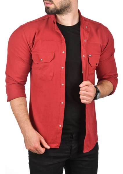 Slim Fit Dar Kesim Spor Gömlek Likralı Pamuklu Kot Gömlek 2300419 fiyatları