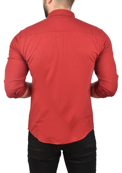 Slim Fit Dar Kesim Spor Gömlek Likralı Pamuklu Kot Gömlek 2300419 indirimleri