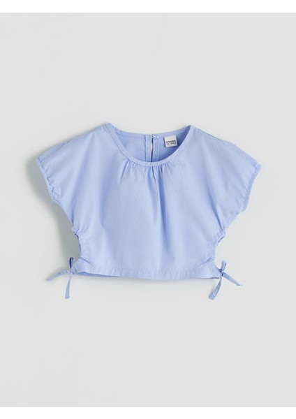Yeni Sezon Bisiklet Yaka Kiz Cocuk Crop Bluz - S5P481Z4 modelleri