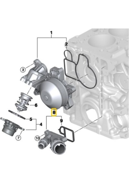 Bmw E90 E84 F10 F30 N47 N57 N57S Motor Su Flanşı 11117800048