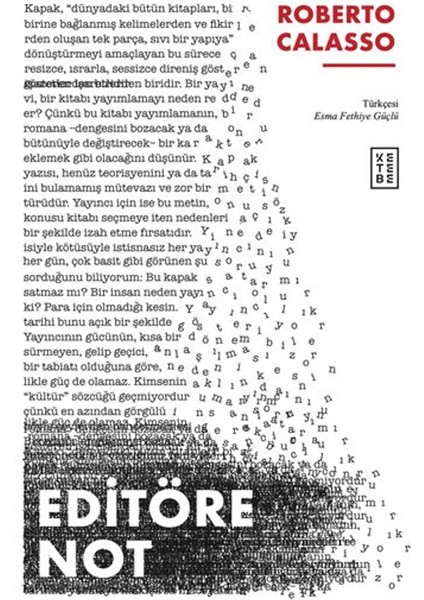 Editöre Not - Roberto Calasso