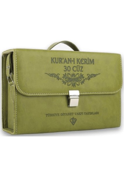 Kuranı Kerim Orta Boy 30 Cüz Yeşil Çanta Kare Kodlu