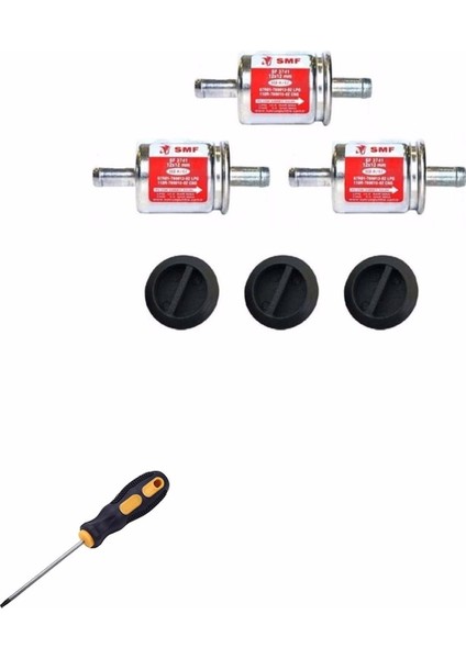 Atiker-Akl-Tartarini-Cangas-Vikars-Uyumlu Gaz Filtresi 12-12MM 3 Adet+Kapak(Tornavida Hediye)