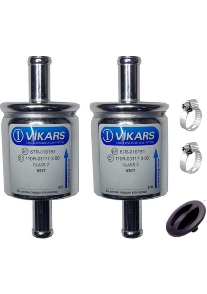 Vikars Filtre 12 mm 2 Adet Atiker-Akl-Tartarini-Cangas-Mimgas-Zavoli Brc Uyumlu Gaz Filtre