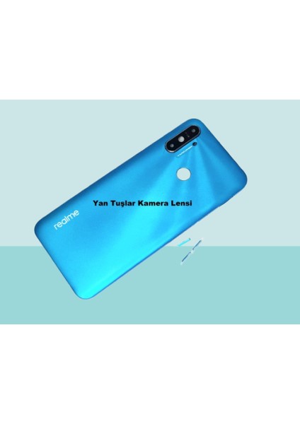 - Oppo Realme C3 Full Kasa Arka Kapak Batarya Kapağı - Mavi