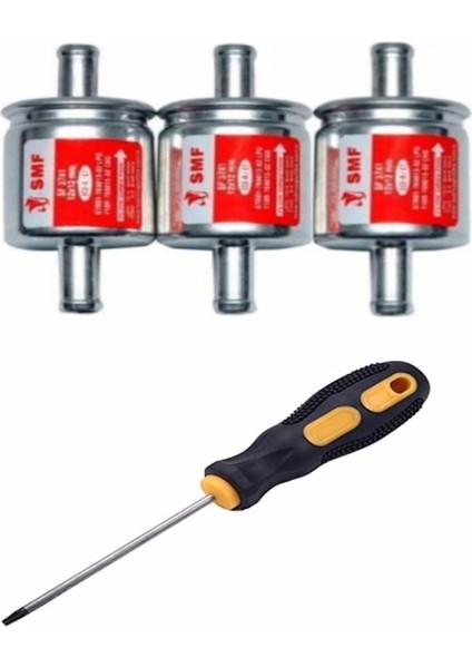 Atiker-Akl-Tartarini-Cangas-Vikars-Mimgas-Zavoli Uyumlu Gaz Filtresi 12-12MM 3 Adet(Tornavida Hediye