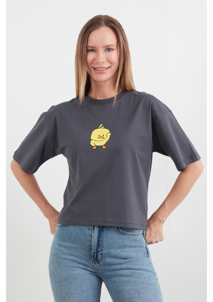 Civciv Baskılı Kısa Kol Tişört