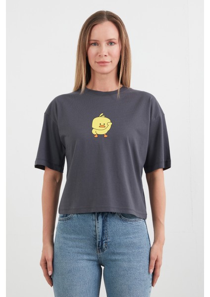 Civciv Baskılı Kısa Kol Tişört