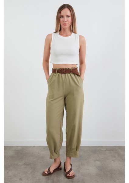 Beli Lastikli Kemerli Pantolon