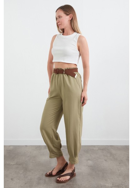 Beli Lastikli Kemerli Pantolon