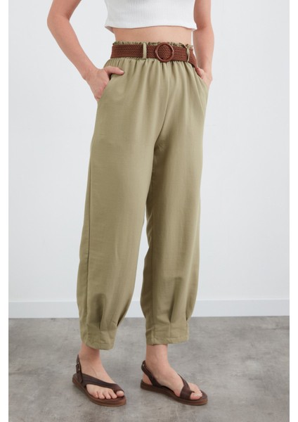 Beli Lastikli Kemerli Pantolon