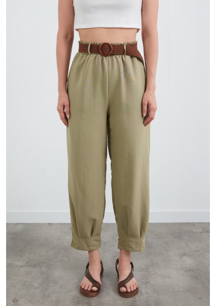 Beli Lastikli Kemerli Pantolon