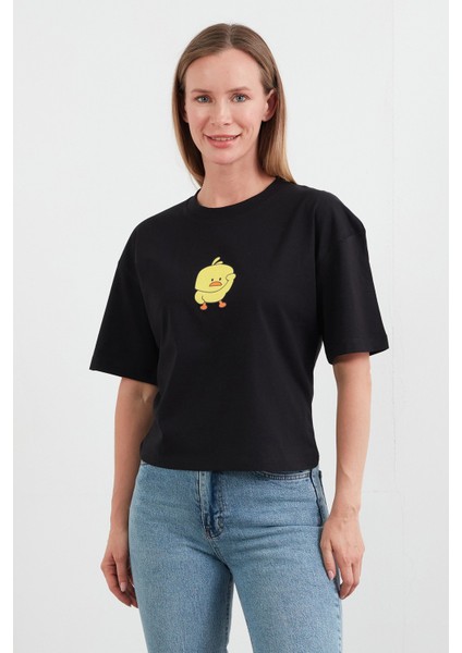 Civciv Baskılı Kısa Kol Tişört