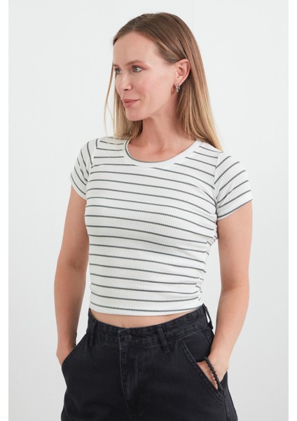 Çizgili Fitilli Tişört modelleri