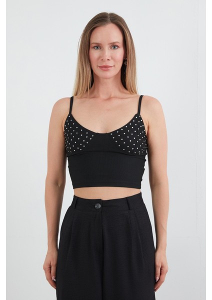 Taş Işlemeli Askılı Büstiyer