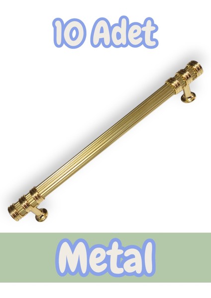 Çizgili Nesli Alüminyum Metal Lüks Modern Mobilya Çekmece Mutfak Dolabı Kulpu Altın 96MM (10 Adet)