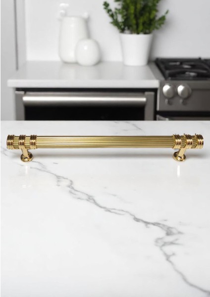Çizgili Nesli Alüminyum Metal Lüks Modern Mobilya Çekmece Mutfak Dolabı Kulpu Altın 96MM (10 Adet) fırsatları