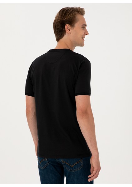 Bisiklet Yaka Siyah Erkek T-Shirt Exc-Melenas indirimleri