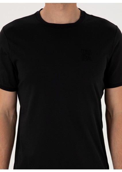 Bisiklet Yaka Siyah Erkek T-Shirt Exc-Melenas