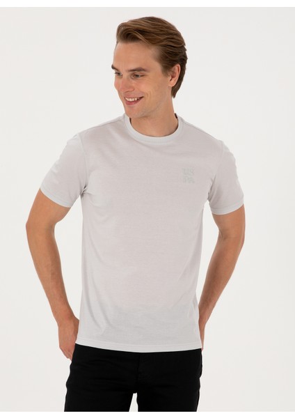 Bisiklet Yaka Gri Erkek T-Shirt Exc-Melenas modelleri
