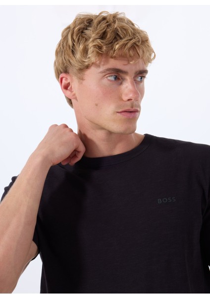 Bisiklet Yaka Siyah Erkek T-Shirt Tegood