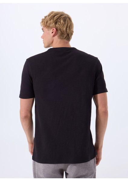 Bisiklet Yaka Siyah Erkek T-Shirt Tegood