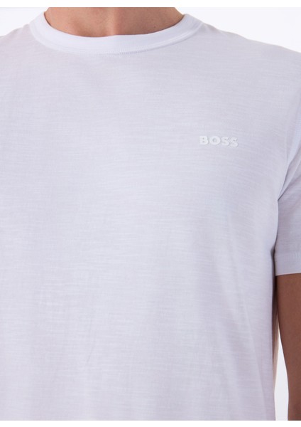 Bisiklet Yaka Beyaz Erkek T-Shirt Tegood fırsatları