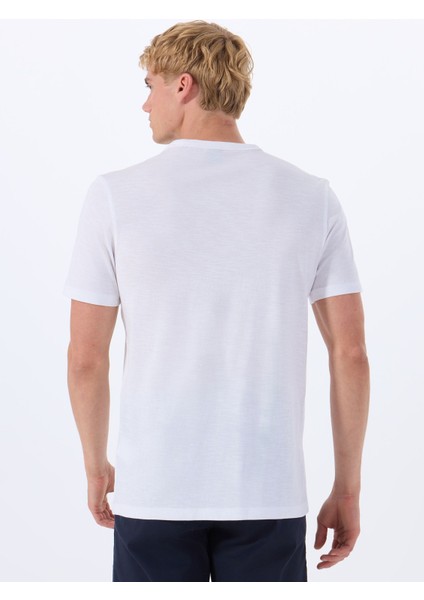 Bisiklet Yaka Beyaz Erkek T-Shirt Tegood indirimleri