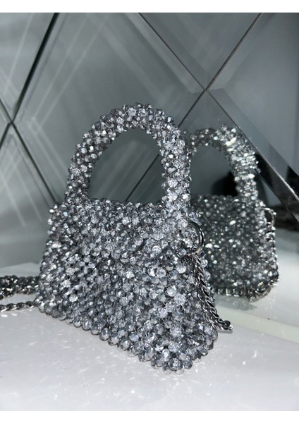 Kadın Gümüş Kristal Boncuk Çanta fiyatları