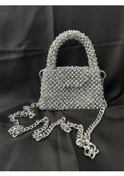 Kadın Gümüş Kristal Boncuk Çanta modelleri