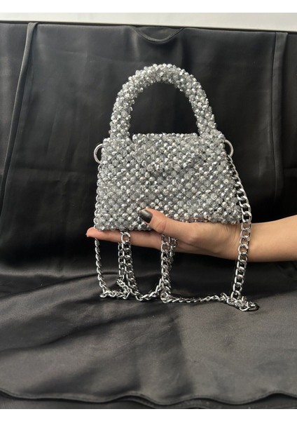 Kadın Gümüş Kristal Boncuk Çanta indirimleri