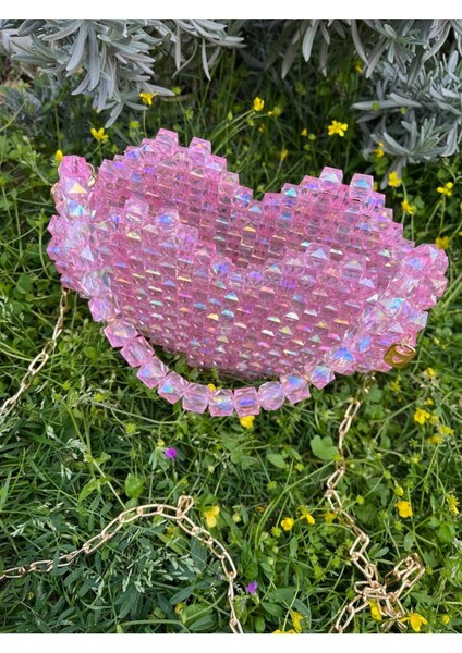Kadın Açık Pembe Kalp Boncuk Çanta fırsatları