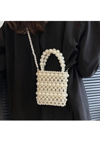El Yapımı Inci Çanta, Incili Omuz Çantası, Inci Boncuk El Çantası